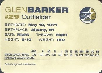 1999 Nabisco / Albertson's Houston Astros #NNO Glen Barker Back