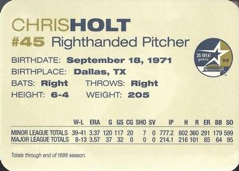 1999 Nabisco / Albertson's Houston Astros #NNO Chris Holt Back