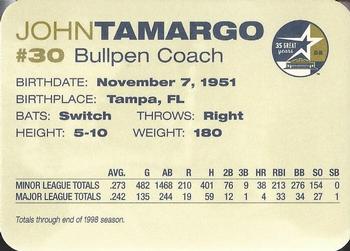 1999 Nabisco / Albertson's Houston Astros #NNO John Tamargo Back