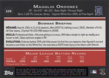 2009 Bowman Chrome #119 Magglio Ordonez Back