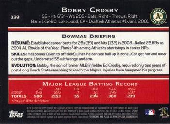 2009 Bowman Chrome #133 Bobby Crosby Back