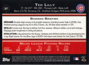 2009 Bowman Chrome #17 Ted Lilly Back