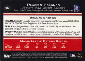 2009 Bowman Chrome #36 Placido Polanco Back
