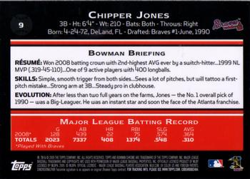 2009 Bowman Chrome #9 Chipper Jones Back