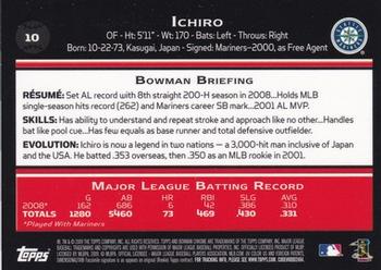 2009 Bowman Chrome #10 Ichiro Back