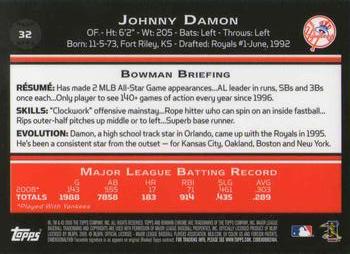 2009 Bowman Chrome #32 Johnny Damon Back