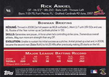 2009 Bowman Chrome #41 Rick Ankiel Back