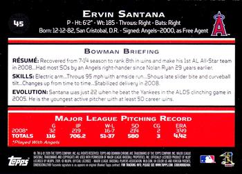 2009 Bowman Chrome #45 Ervin Santana Back