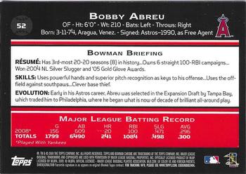 2009 Bowman Chrome #52 Bobby Abreu Back