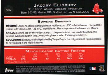 2009 Bowman Chrome #56 Jacoby Ellsbury Back