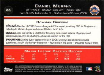2009 Bowman Chrome #66 Daniel Murphy Back