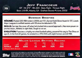 2009 Bowman Chrome #79 Jeff Francoeur Back