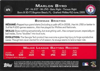 2009 Bowman Chrome #84 Marlon Byrd Back