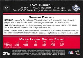 2009 Bowman Chrome #86 Pat Burrell Back
