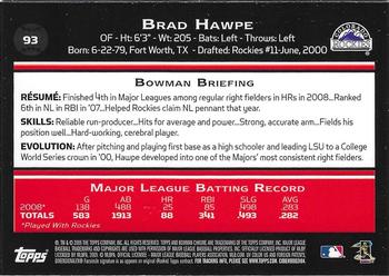 2009 Bowman Chrome #93 Brad Hawpe Back