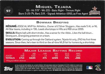 2009 Bowman Chrome #97 Miguel Tejada Back