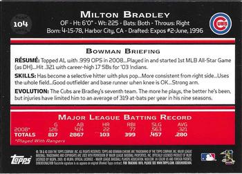 2009 Bowman Chrome #104 Milton Bradley Back