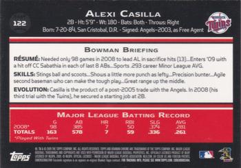 2009 Bowman Chrome #122 Alexi Casilla Back