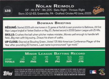 2009 Bowman Chrome #128 Nolan Reimold Back