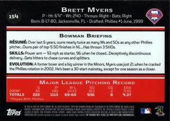 2009 Bowman Chrome #154 Brett Myers Back