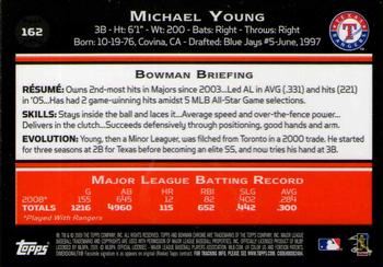 2009 Bowman Chrome #162 Michael Young Back