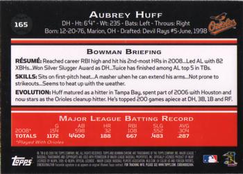 2009 Bowman Chrome #165 Aubrey Huff Back