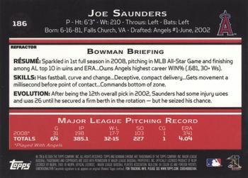 2009 Bowman Chrome #186 Joe Saunders Back