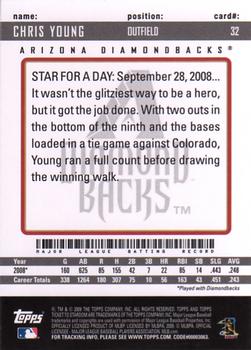 2009 Topps Ticket to Stardom #32 Chris Young Back