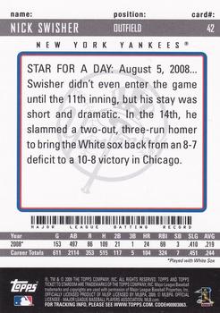 2009 Topps Ticket to Stardom #42 Nick Swisher Back
