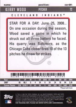 2009 Topps Ticket to Stardom #72 Kerry Wood Back