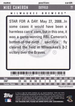2009 Topps Ticket to Stardom #77 Mike Cameron Back