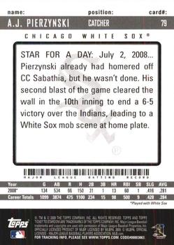2009 Topps Ticket to Stardom #79 A.J. Pierzynski Back