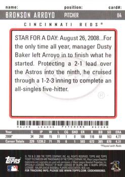 2009 Topps Ticket to Stardom #114 Bronson Arroyo Back