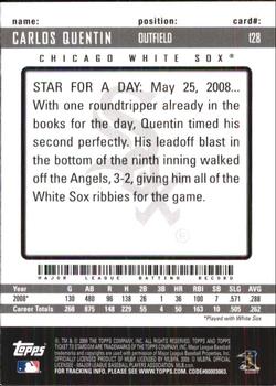 2009 Topps Ticket to Stardom #128 Carlos Quentin Back