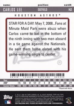2009 Topps Ticket to Stardom #143 Carlos Lee Back