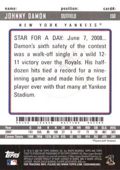 2009 Topps Ticket to Stardom #150 Johnny Damon Back
