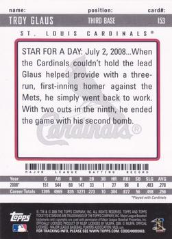 2009 Topps Ticket to Stardom #153 Troy Glaus Back