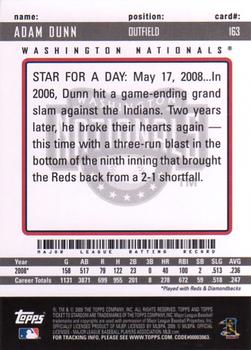 2009 Topps Ticket to Stardom #163 Adam Dunn Back