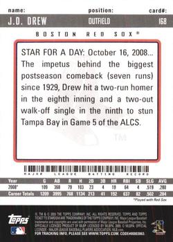 2009 Topps Ticket to Stardom #168 J.D. Drew Back
