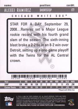 2009 Topps Ticket to Stardom #177 Alexei Ramirez Back