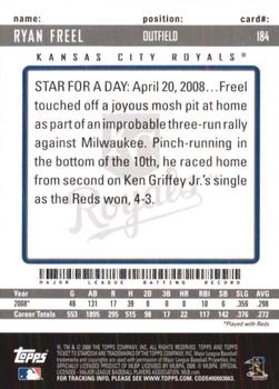 2009 Topps Ticket to Stardom #184 Ryan Freel Back