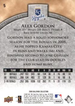 2009 Upper Deck Ballpark Collection #5 Alex Gordon Back