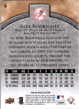 2009 Upper Deck Ballpark Collection #6 Alex Rodriguez Back
