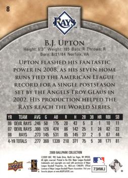 2009 Upper Deck Ballpark Collection #8 B.J. Upton Back