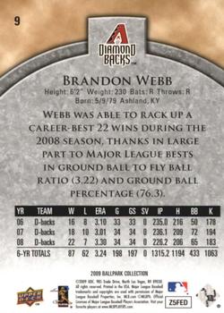 2009 Upper Deck Ballpark Collection #9 Brandon Webb Back