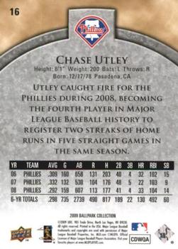 2009 Upper Deck Ballpark Collection #16 Chase Utley Back