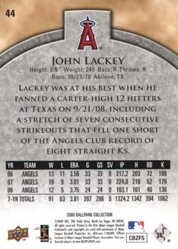 2009 Upper Deck Ballpark Collection #44 John Lackey Back