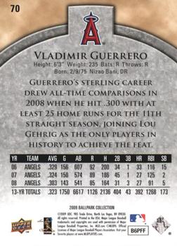2009 Upper Deck Ballpark Collection #70 Vladimir Guerrero Back