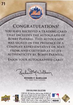2009 Upper Deck Ballpark Collection #71 Bobby Parnell Back