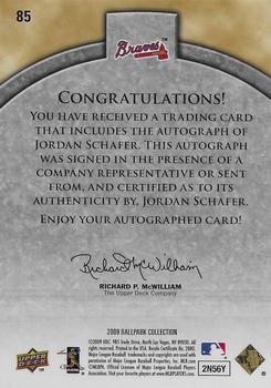 2009 Upper Deck Ballpark Collection #85 Jordan Schafer Back